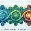 Инфографика, визуализирующая ключевые принципы и методы операционного менеджмента Инфографика, визуализирующая ключевые принципы и методы операционного менеджмента