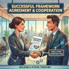 Иллюстрация делового рукопожатия на фоне офисного интерьера, символизирующая успешное заключение рамочного договора и долгосрочное сотрудничество Иллюстрация делового рукопожатия на фоне офисного интерьера, символизирующая успешное заключение рамочного договора и долгосрочное сотрудничество
