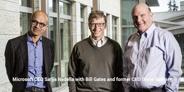 satya nadella with billgates