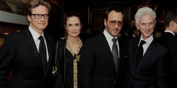tom ford with colin firth livia firth and richard buckley tom ford launches mens grooming line