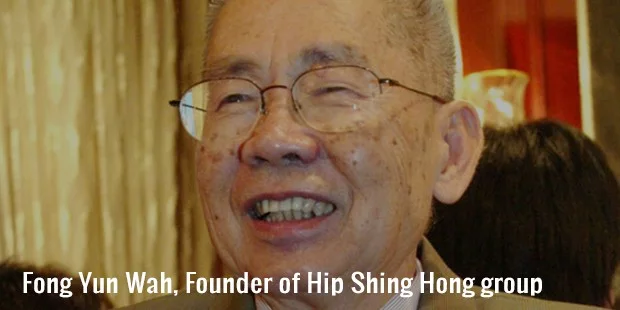 fong yun wah, founder of hip shing hong group fong yun wah, founder of hip shing hong group