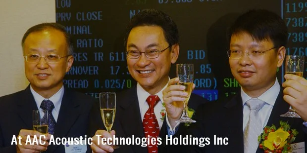 at aac acoustic technologies holdings lnc at aac acoustic technologies holdings lnc