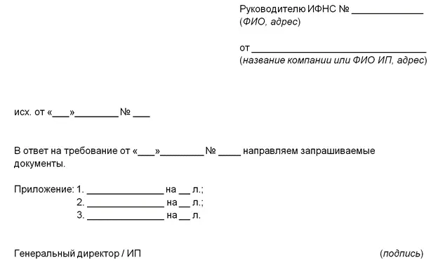 Шаблон письма-ответа на требование ФНС о представлении документов Шаблон письма-ответа на требование ФНС о представлении документов