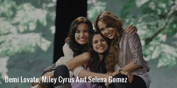 demi lovato, miley cyrus and selena gomez demi lovato, miley cyrus and selena gomez